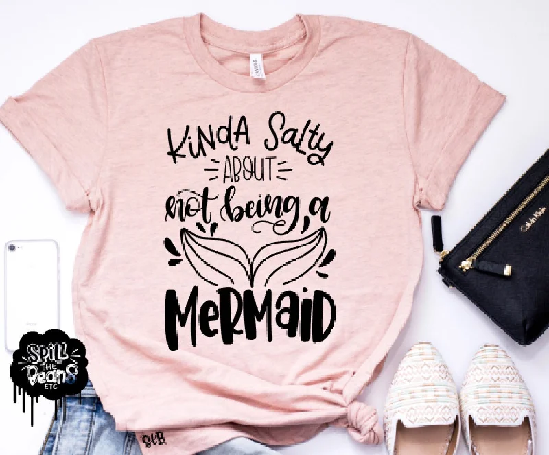 Kinda Salty About Not Being A Mermaid Shirt Houndstooth Herringbone Solid