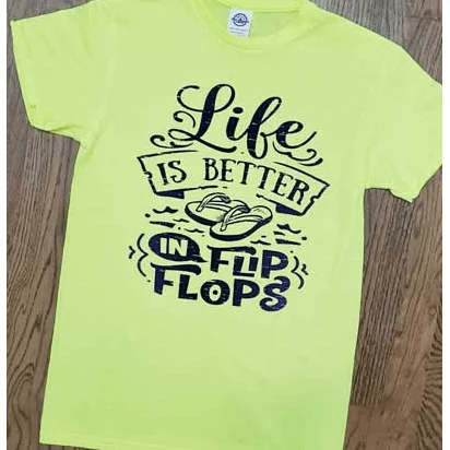 Life is better in flip flops t-shirt Mesh Canvas Denim