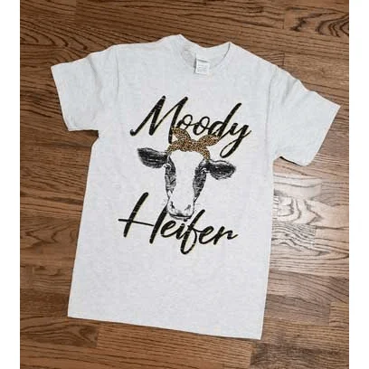 Moody Heifer t-shirt Mesh Fabric Canvas Fabric Denim Fabric