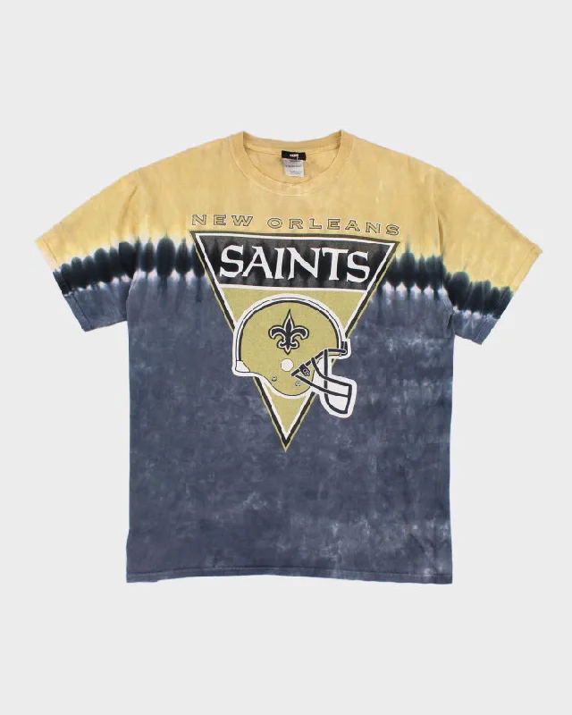 NFL x New Orleans Saints Tie-Dye T-Shirt - L Mesh Fabric Canvas Fabric Denim Fabric