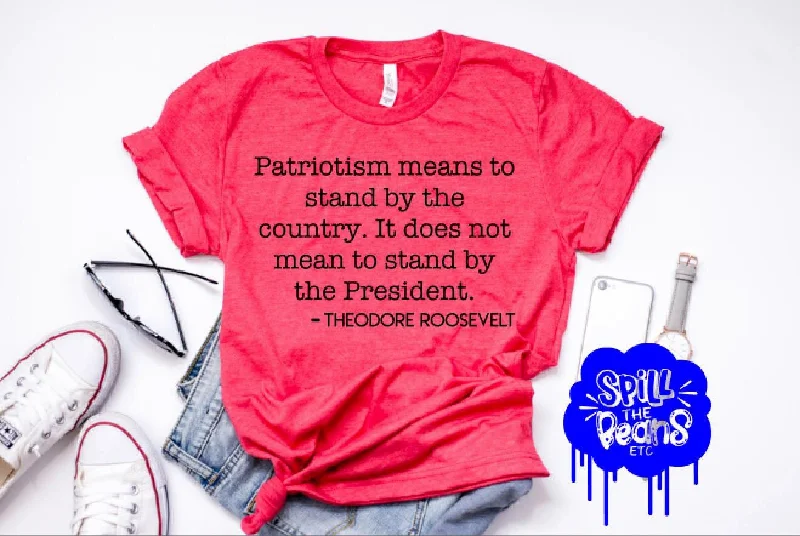 Patriotism Theodore Roosevelt Quote Adult Shirt Polka Dot Checkered Tartan