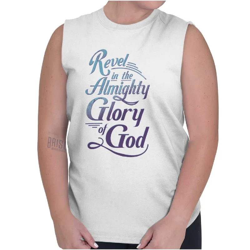 Revel in the Almighty Sleeveless T-Shirt Fleece Nylon Spandex