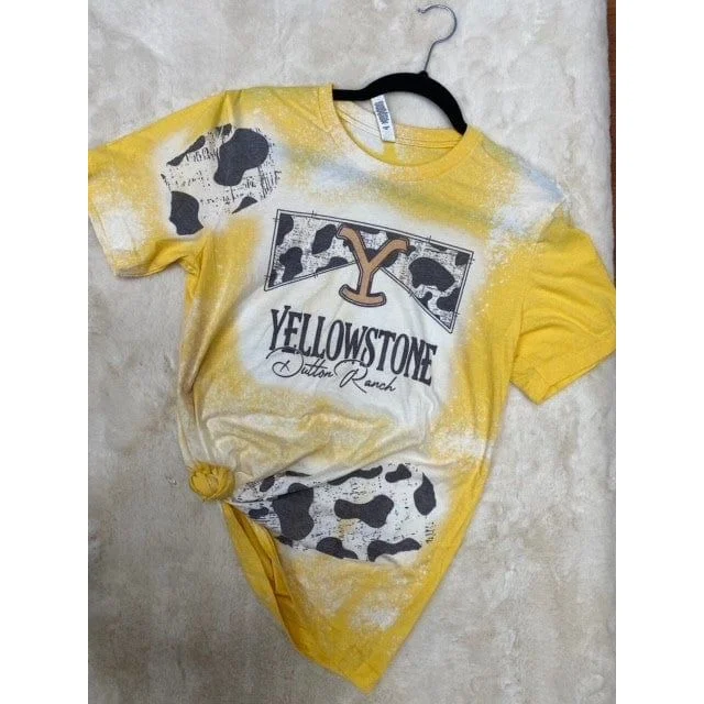 Smokin yellowstone cowhide tee Iron Safe Non-Iron Wrinkle Free