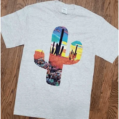 Sunset cactus t-shirt Ribbed T-Shirt High Neck Heavyweight