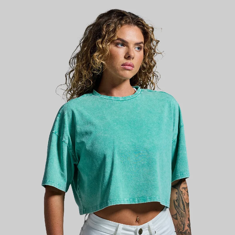 Training Crop Tee 2.0 (Washed Jade) Fleece Fabric Down Fabric Feather Fabric