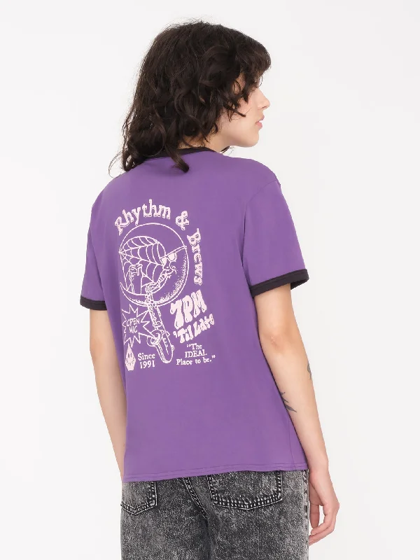 Truly Ringer T-Shirt - DEEP PURPLE Fleece Nylon Spandex