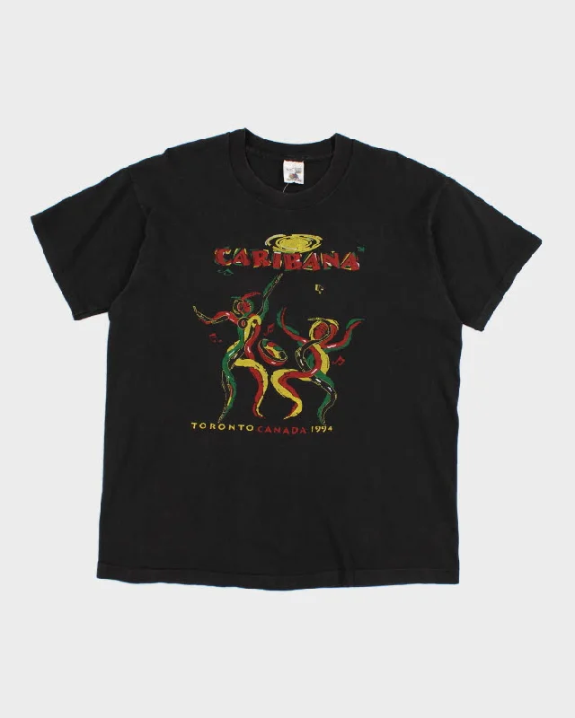 Vintage 1994 Fruit of the Loom Caribana T-Shirt - XL Graphic T-Shirt Round Neck Polyester