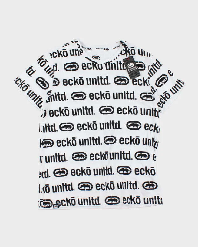 Y2k 00s Ecko Unltd Monogram T-shirt - L Polka Dot Checkered Tartan