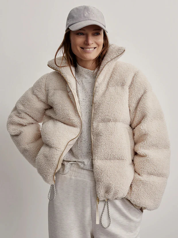 Wilkins Sherpa Puffer Jacket | Sandshell Chenille Fabric Brocade Fabric Lace Fabric