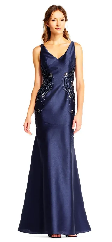 Adrianna Papell - V Neck Side Beaded Long Dress AP1E201575SC