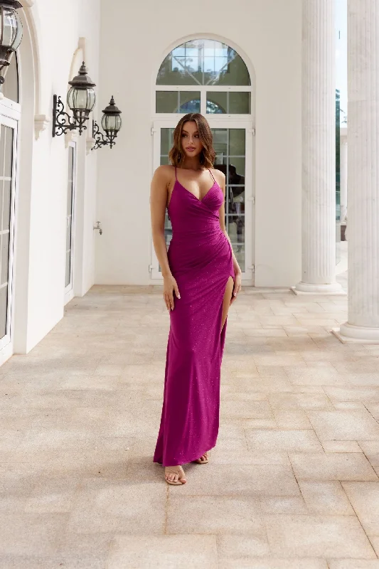 Amelia Lace-Up Glitter Formal Dress – PO999