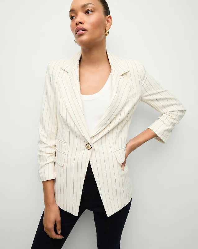 Battista Pinstriped Dickey Jacket Denim Jacket Leather Jacket Suede Jacket