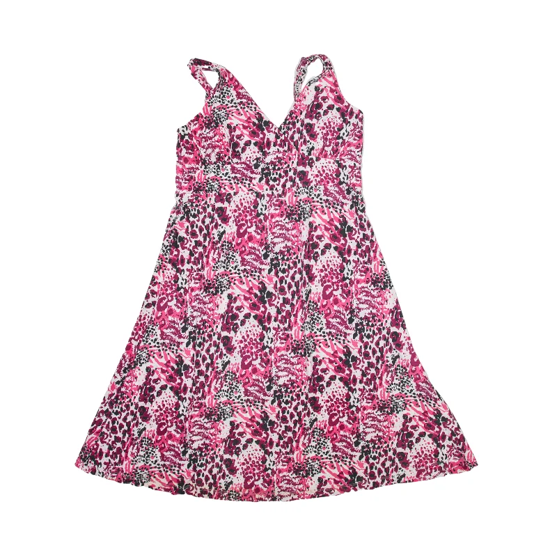 BIAGGINI Y2k Mini Dress Pink Animal Print Sleeveless Short Womens UK 10 Fashionable Summer Mini Dress