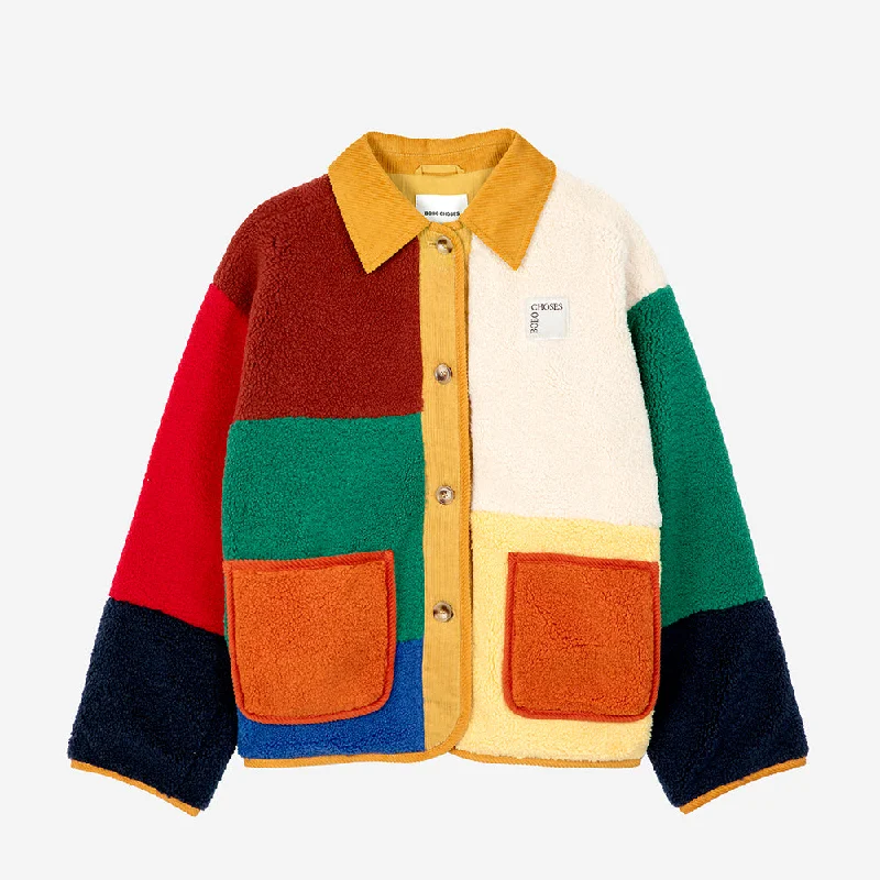 Bobo Choses Colour Block Jacket Faux Fur Jacket Real Fur Jacket Shearling Jacket
