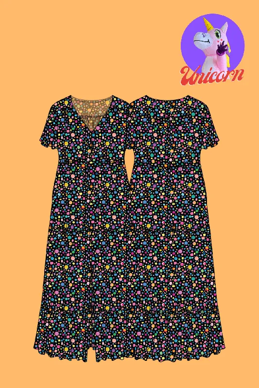*UNICORN* Bonnie Dress in Black Pebble by Kasey Rainbow