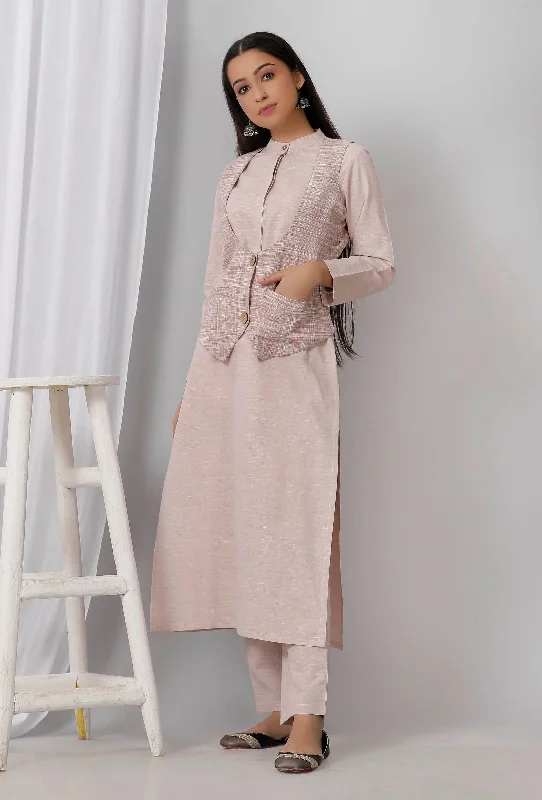 Brown Nehru Cotton Khadi Jacket Oversized Jacket Tailored Jacket Straight Jacket