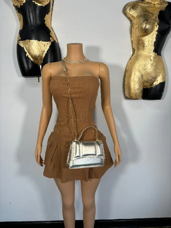 Carbon Copy Dress- Camel