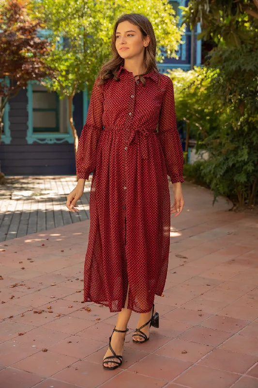 Chiffon  Red Dress