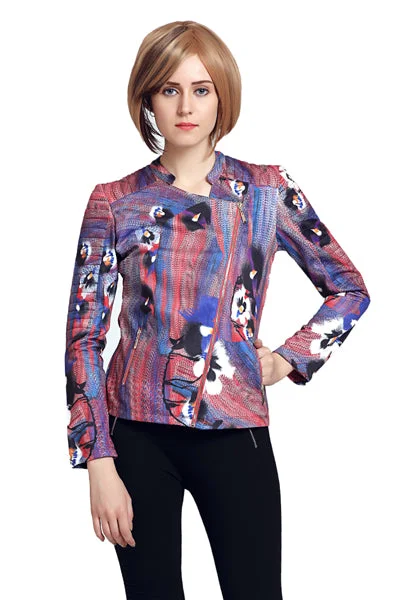 Multi Color Biker Jacket Fleece Jacket Down Jacket Feather Jacket