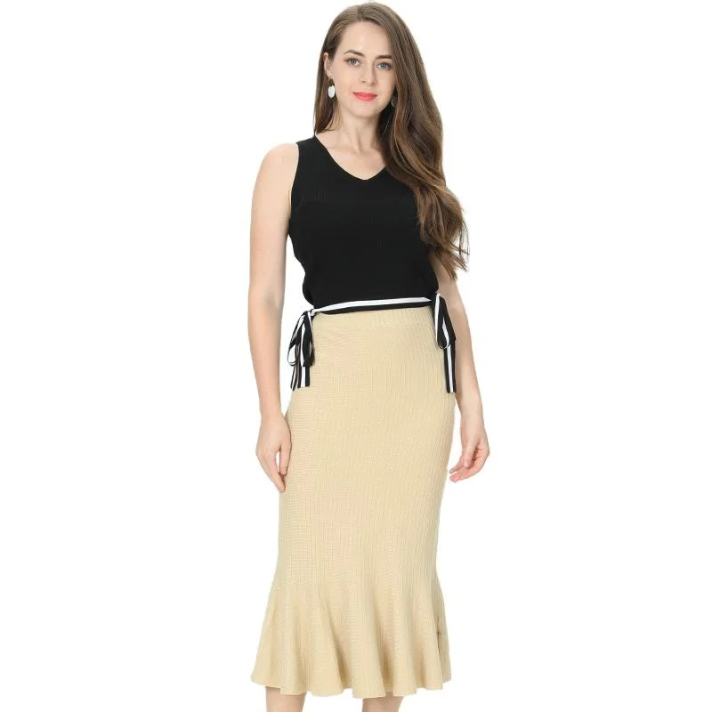 Custom women sweater dress skirt knitwear wholesale thick jumper