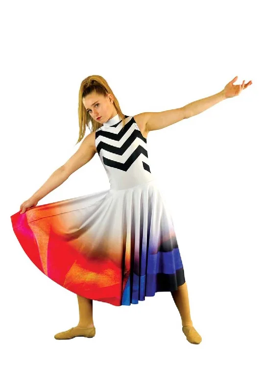 Zig Zag Gradient Dress
