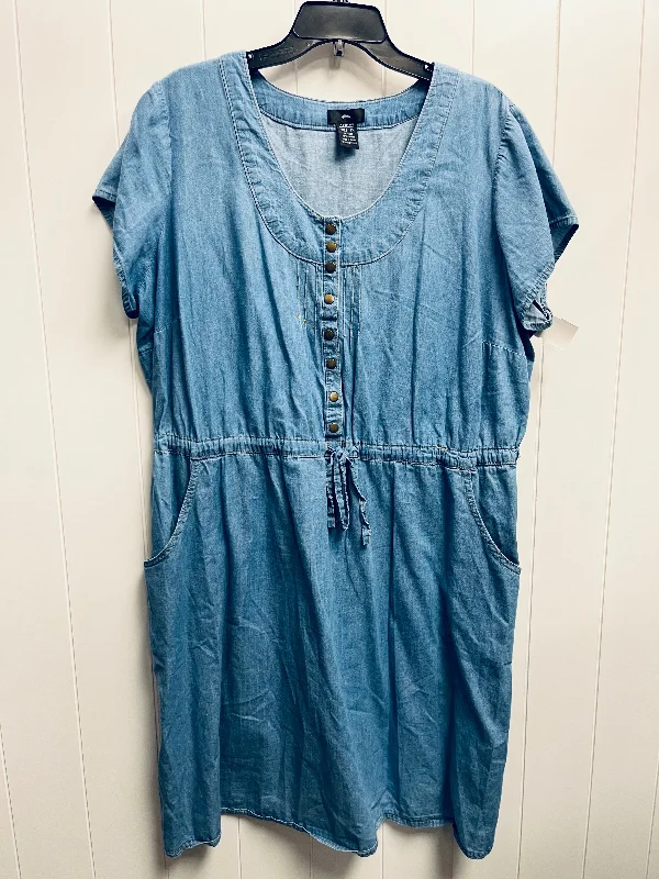 Dress Casual Short By Ellos In Blue Denim, Size: 1x