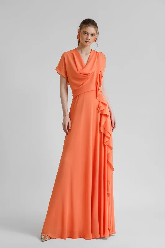 Embellished dress with rushed tulle