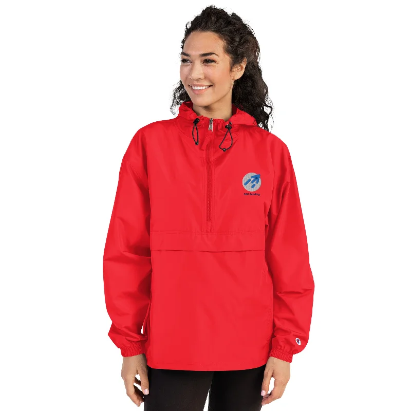 Embroidered Champion Packable Jacket Faux Fur Fabric Real Fur Fabric Shearling Fabric Embroidered Champion Packable Jacket Faux Fur Fabric Real Fur Fabric Shearling Fabric