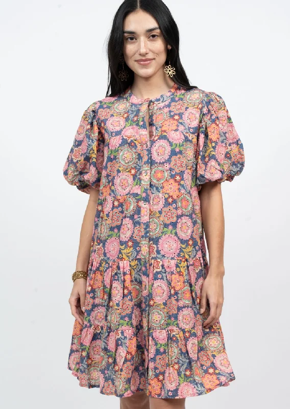 Flowers On Eyelet Dress by Ivy Jane