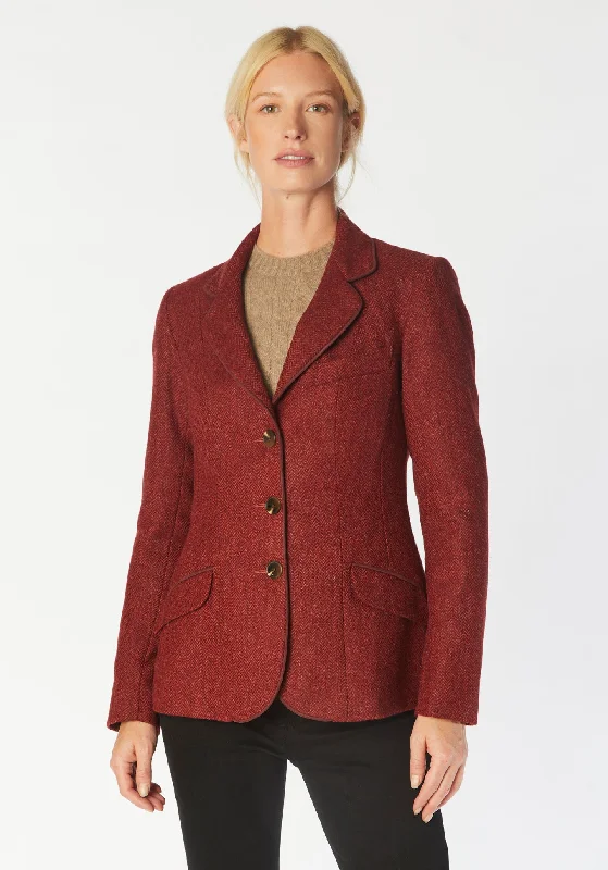 Hacking Jacket | Raspberry Herringbone Mesh Jacket Canvas Jacket Denim Jacket