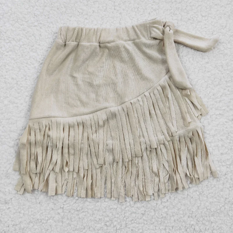 cream tassel girls dress