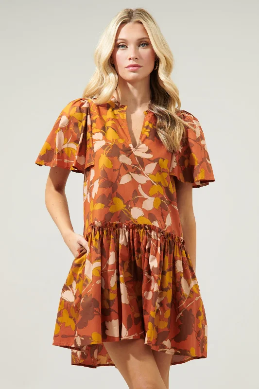 Khol Maple Rock A By Trapeze Mini Dress Comfortable Ruffle Mini Dress