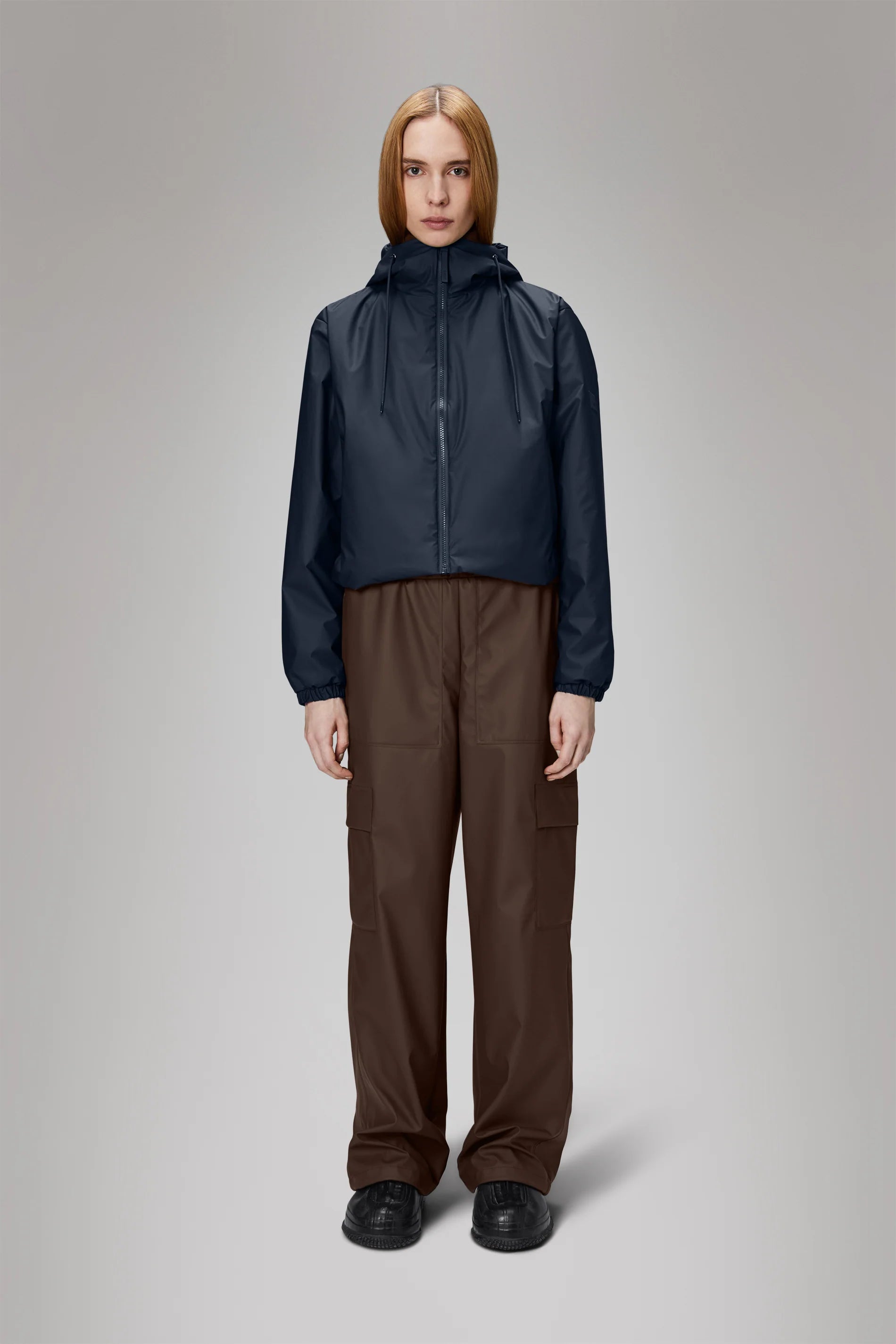 Lohja Short Insulated Jacket - Navy Plaid Jacket Tartan Jacket Houndstooth Jacket