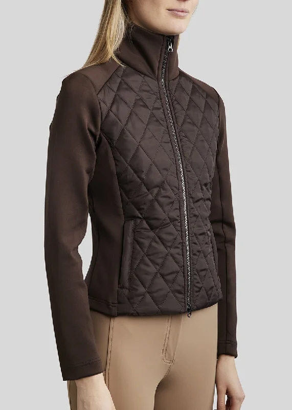 MoQuinn Quilted Hybrid Jacket - Brown Faux Fur Fabric Real Fur Fabric Shearling Fabric MoQuinn Quilted Hybrid Jacket - Brown Faux Fur Fabric Real Fur Fabric Shearling Fabric