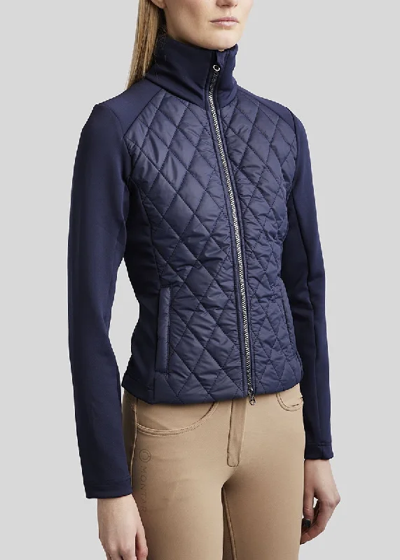 MoQuinn Quilted Hybrid Jacket - Navy Lace Jacket Ribbed Jacket Sequined Jacket