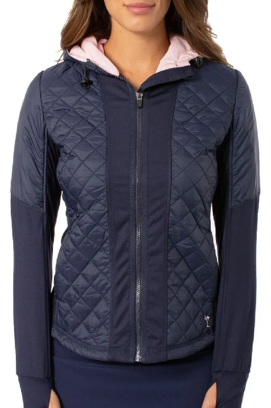 Navy Hooded Windbreaker Jacket Rayon Fabric Velvet Fabric Corduroy Fabric