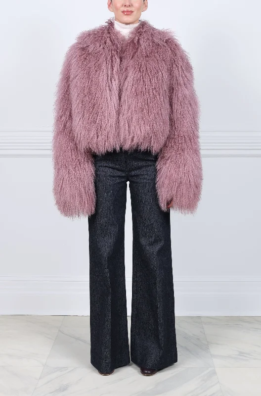 Oversized Curly Shearling Jacket Knit Jacket Woven Jacket Fleece Jacket