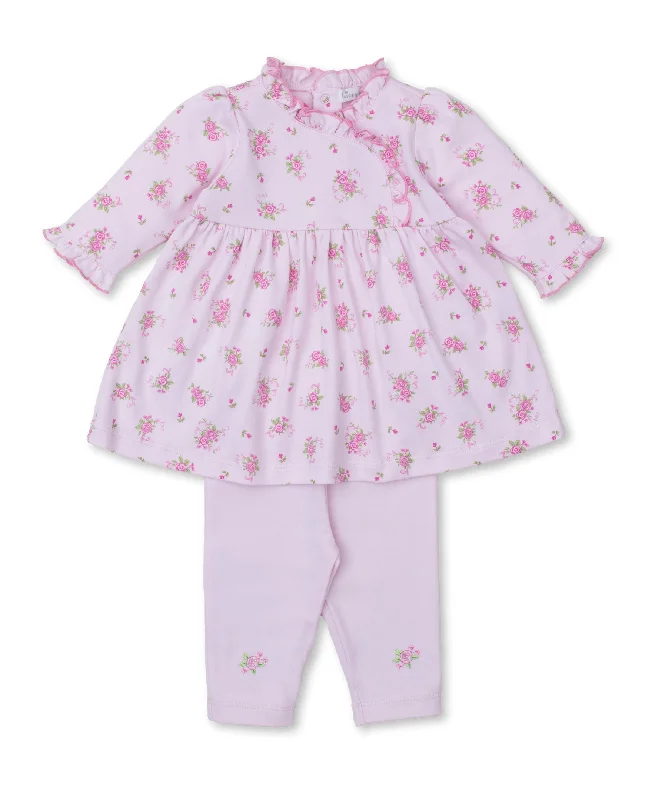 Pink Rose Scrolls Dress Set