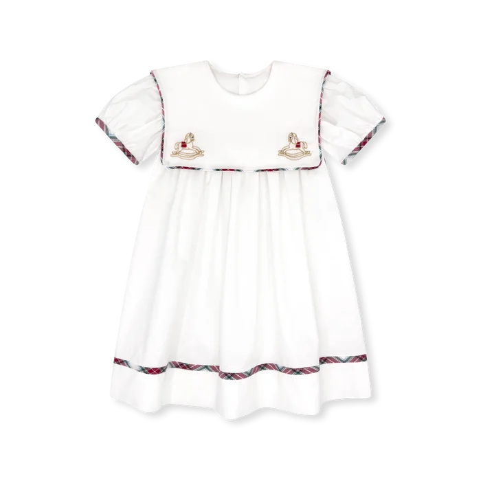 Plaid Trimmed Rocking Horse Dress