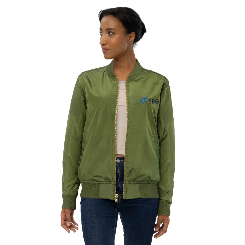 Premium recycled bomber jacket Denim Fabric Leather Fabric Suede Fabric