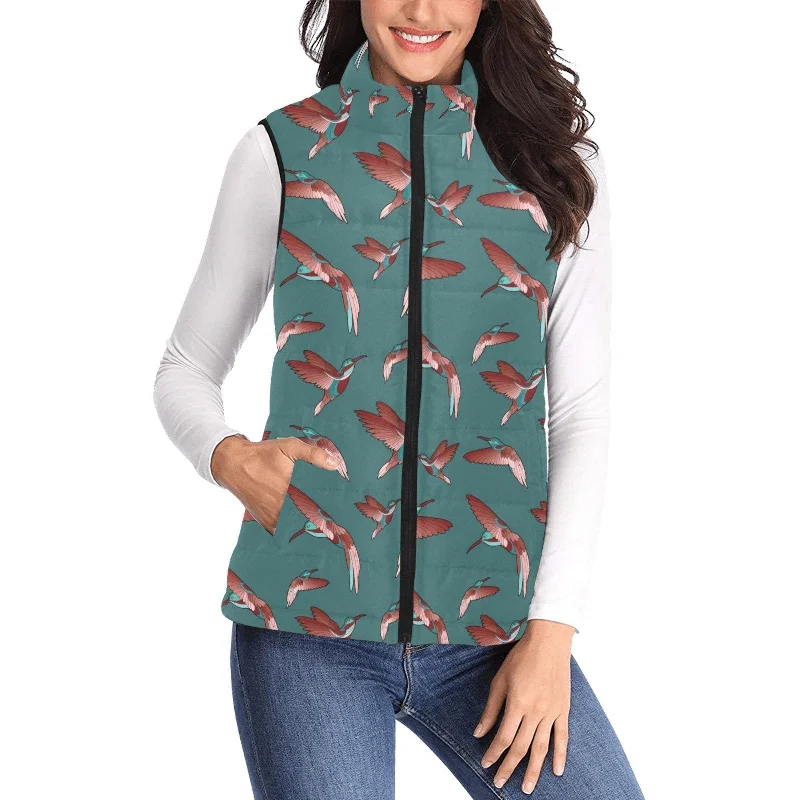 Red Swift Turquoise Women's Padded Vest Jacket Appliqued Jacket Beaded Jacket Sequined Jacket Red Swift Turquoise Women's Padded Vest Jacket Appliqued Jacket Beaded Jacket Sequined Jacket
