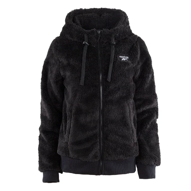 Reebok Women's Drawstring Hooded Heavy Mountain Jacket Nylon Fabric Polyester Fabric Spandex Fabric Reebok Women's Drawstring Hooded Heavy Mountain Jacket Nylon Fabric Polyester Fabric Spandex Fabric