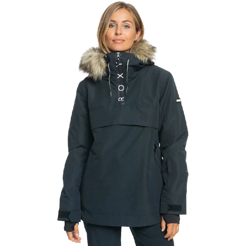 Roxy Shelter Ski/Snowboard Jacket - True Black Hooded Jacket Caped Jacket Shawl Collar Jacket Roxy Shelter Ski/Snowboard Jacket - True Black Hooded Jacket Caped Jacket Shawl Collar Jacket