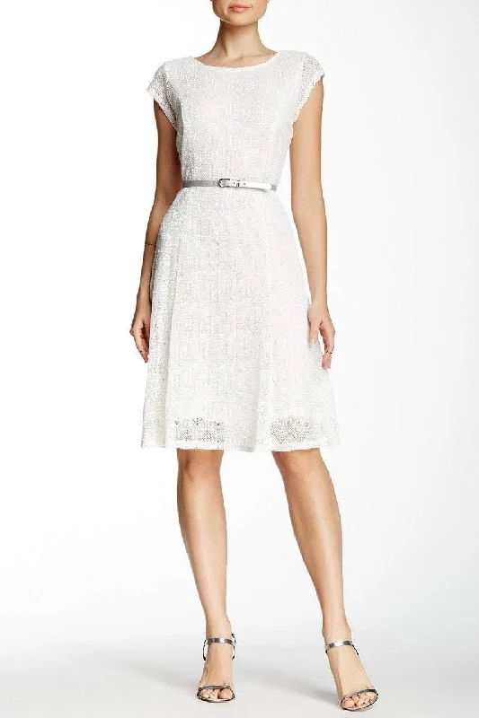 Sharagano - Zigzag Lace Knee Length Dress HW5S19F54SC