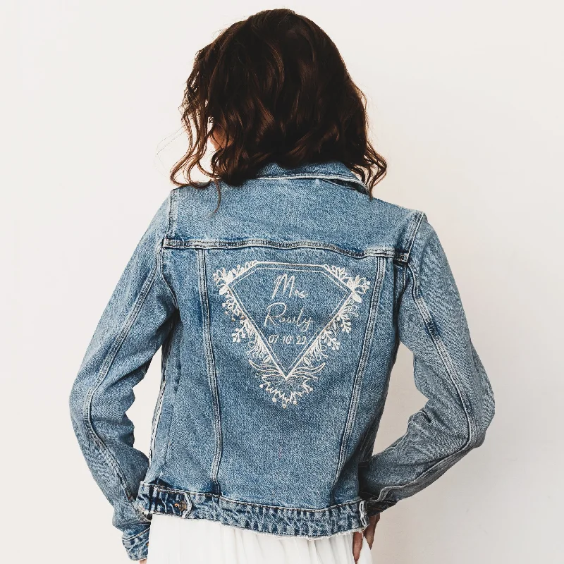 Shine Bright Denim Bridal Jacket Knit Fabric Woven Fabric Fleece Fabric