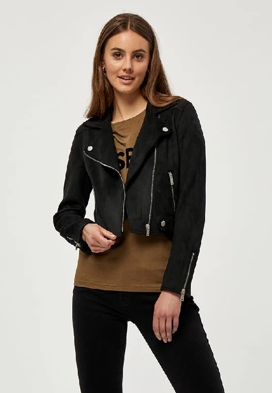 DSTabarak Biker Jacket - JET BLACK Insulated Jacket Fitted Jacket Loose Jacket