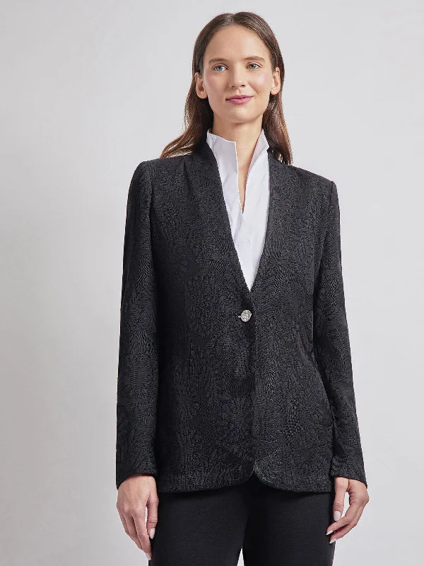 Tailored Fit One-Button Jacquard Knit Jacket Satin Jacket Silk Jacket Chiffon Jacket Tailored Fit One-Button Jacquard Knit Jacket Satin Jacket Silk Jacket Chiffon Jacket