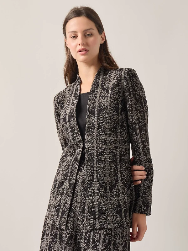 Tailored Fit Two-Tone Jacquard Knit Jacket Plaid Jacket Tartan Jacket Houndstooth Jacket Tailored Fit Two-Tone Jacquard Knit Jacket Plaid Jacket Tartan Jacket Houndstooth Jacket