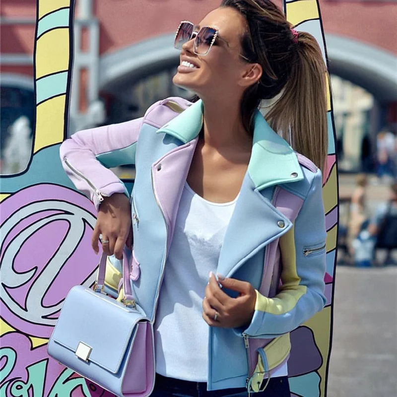 Taotrees spring autumn Multicolor Spliced Diagonal Zipper Jackets Women Epaulet Design Turn-Down Collar Coat Ladies Basic Coat A-Line Jacket Boat Neck Shawl Collar Taotrees spring autumn Multicolor Spliced Diagonal Zipper Jackets Women Epaulet Design Turn-Down Collar Coat Ladies Basic Coat A-Line Jacket Boat Neck Shawl Collar