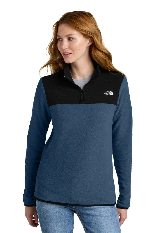The North Face Womens Glacier Fleece 1/4 Zip Jacket - Shady Blue/Black - New Hoodie Zip-Up Jacket Button-Up Jacket